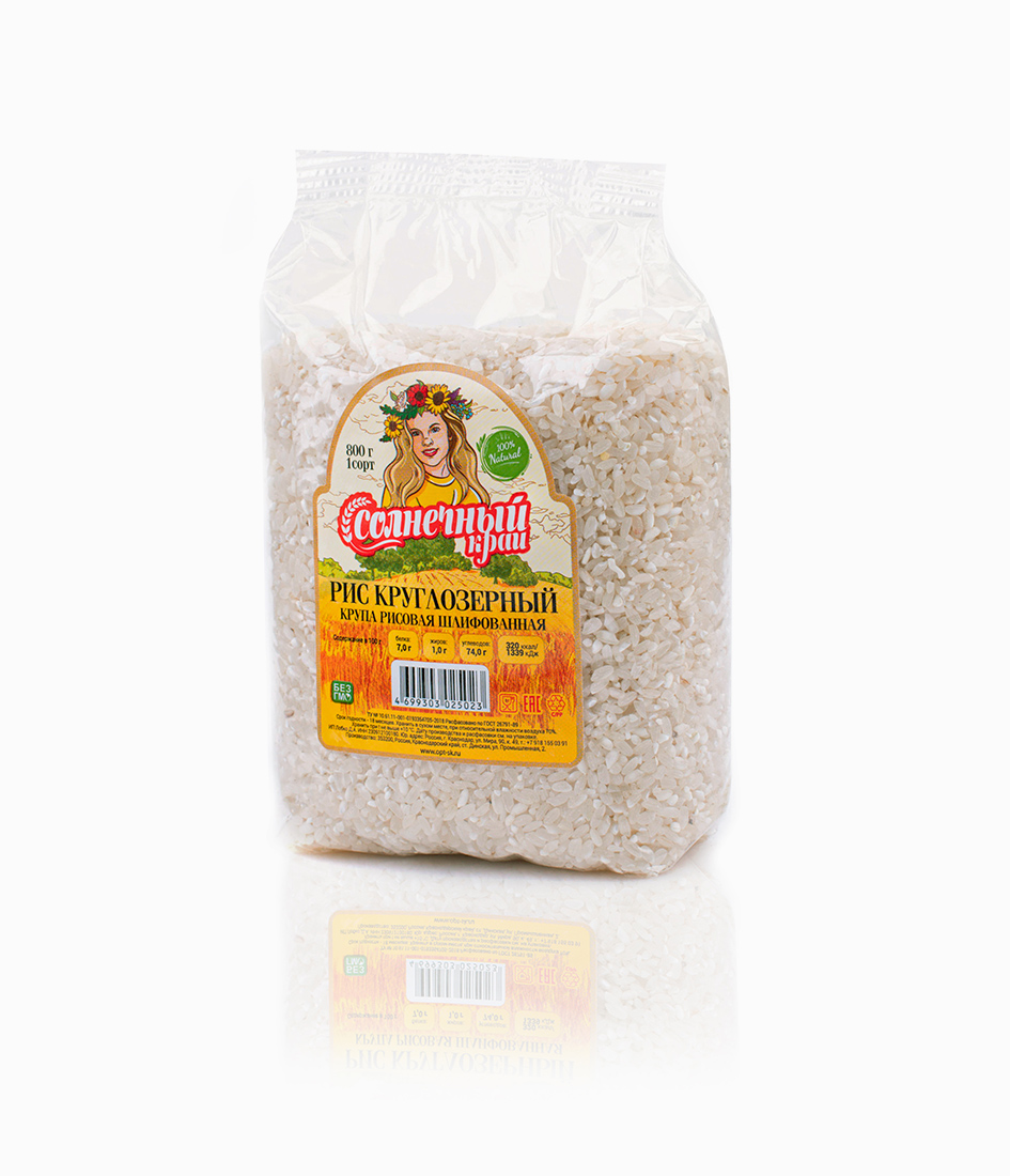 Рис круглозерный шлифованный 0.8 кг/12 шт
